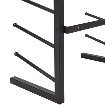 16-Tier Blueprint Storage Rack - Black Iron Display Shelf