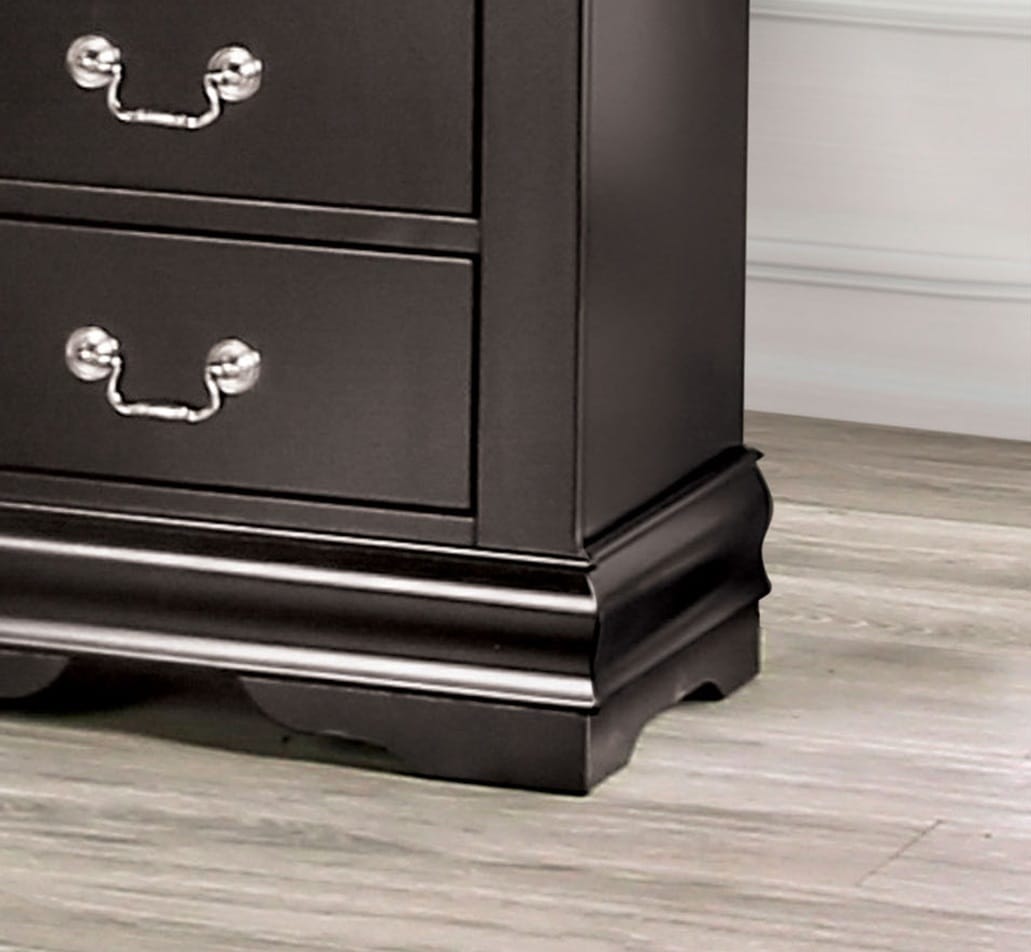 Black Solid Wood Bedroom Dresser - 31.5" W x 15.5" D x 48" H
