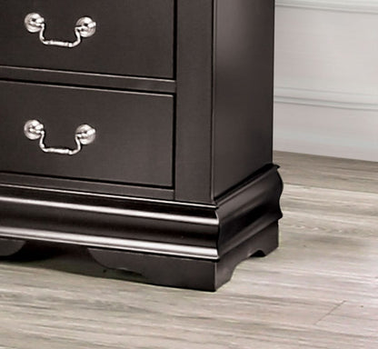 Black Solid Wood Bedroom Dresser - 31.5" W x 15.5" D x 48" H