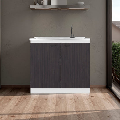Black & White Print Utility Sink with Cabinet - Kitchen Sink for Dining Room