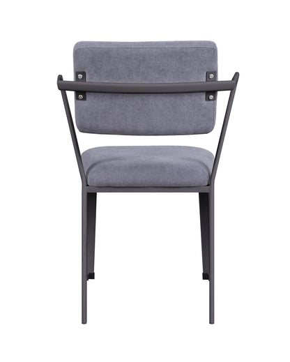 Gray Fabric & Metal Dining Chair Set of 2 - Durable, Stylish Seating
