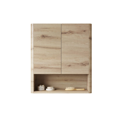 26" White Oak Bathroom Storage Cabinet with 2 Doors