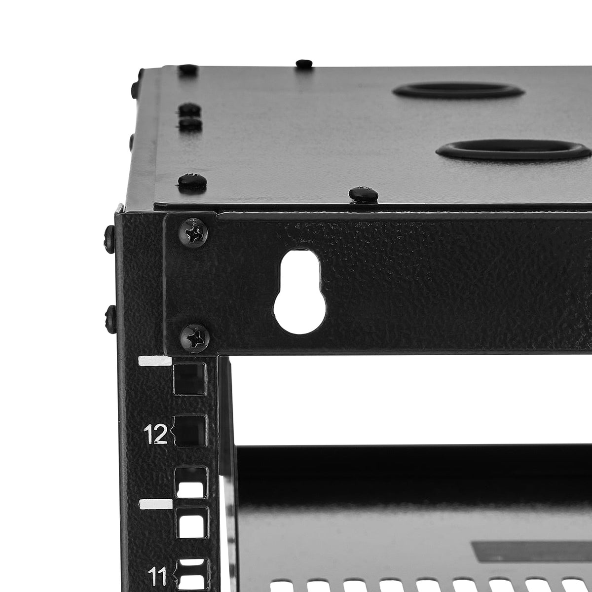 12U Open Frame Server Rack - Black, 23 Inch Depth for Living Room