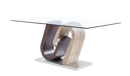 6-Person Brown Rectangular Dining Table - Modern Design