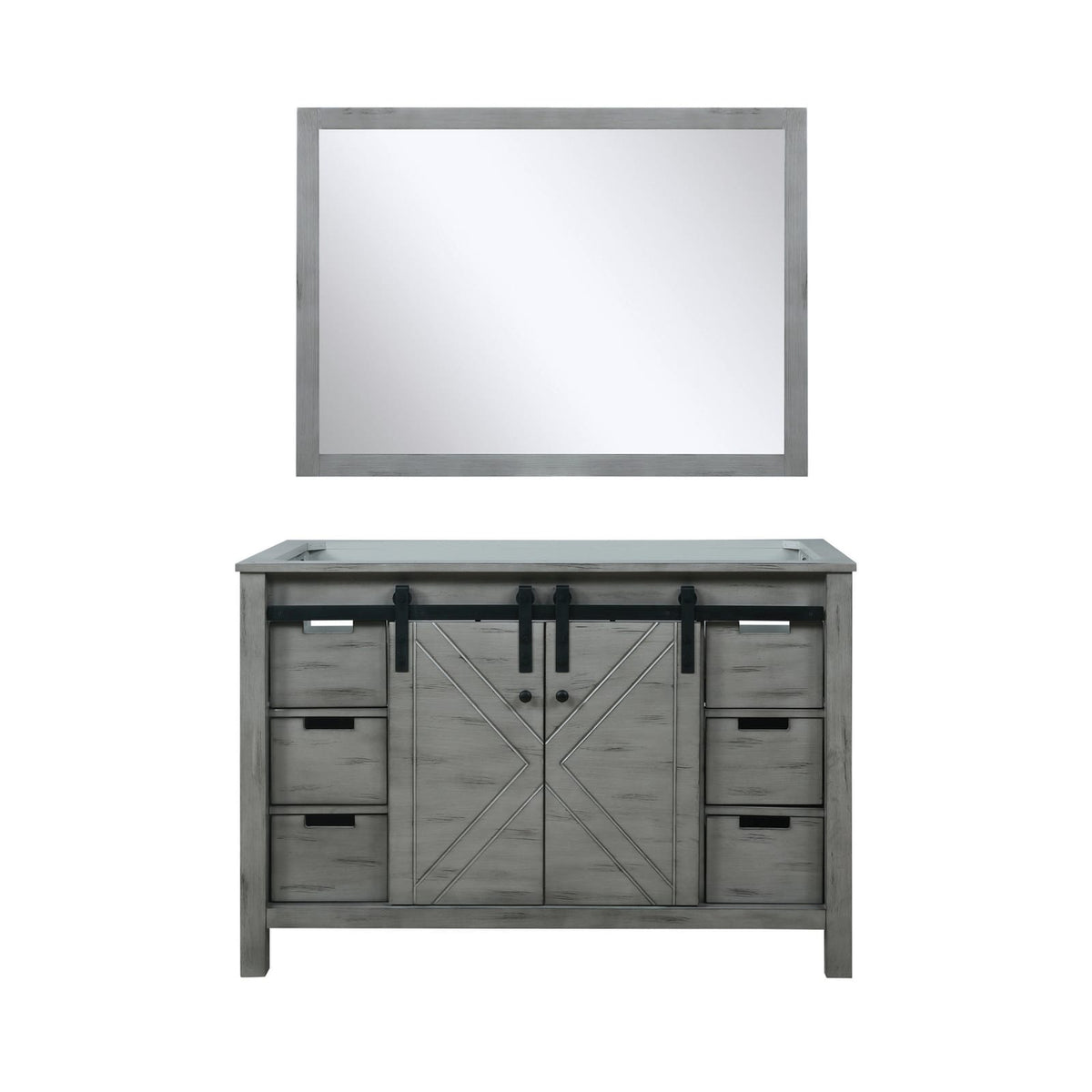 Grey Ash Bath Vanity with Mirror - 48" W Storage Cabinet for Bathroom