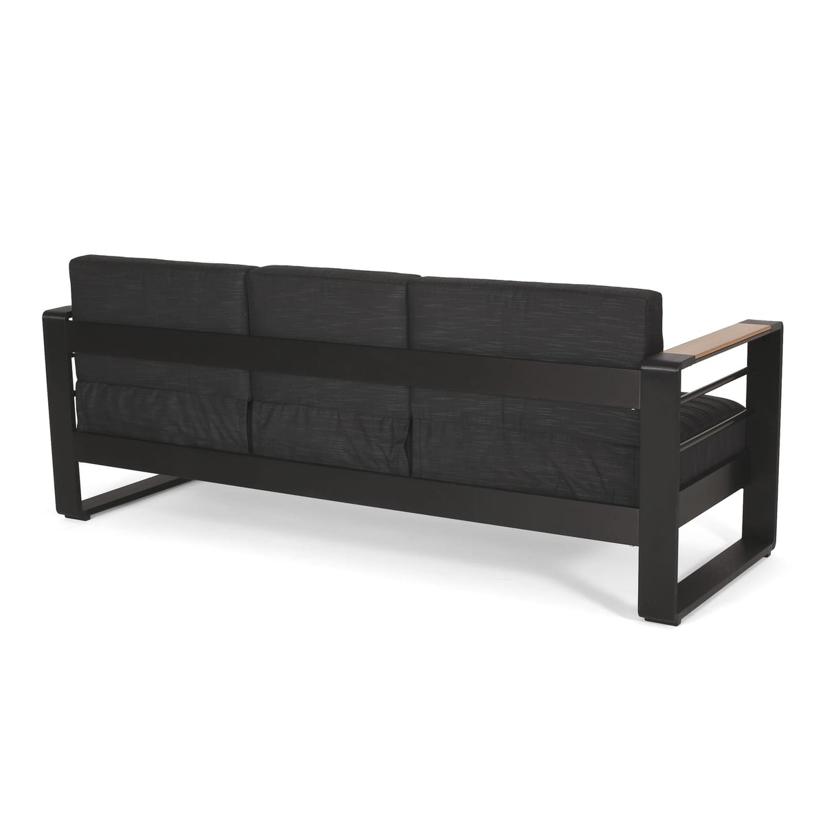 Black Aluminium Patio Sofa Set for Garden Relaxation