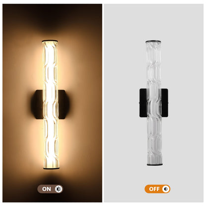 Black Iron Bathroom Wall Sconce Set - 2 Crystal Lights