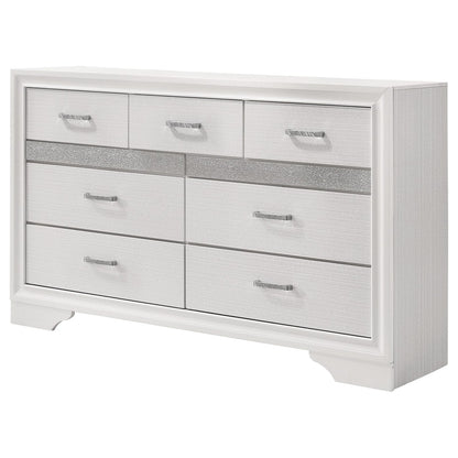 White Wood 9-Drawer Dresser for Bedroom Storage