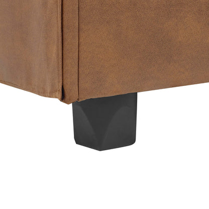 Brown Faux Leather Armchair - 30" Square for Living Room