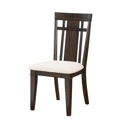 Dark Brown Oak Dining Set with Extendable Table and Four Chairs