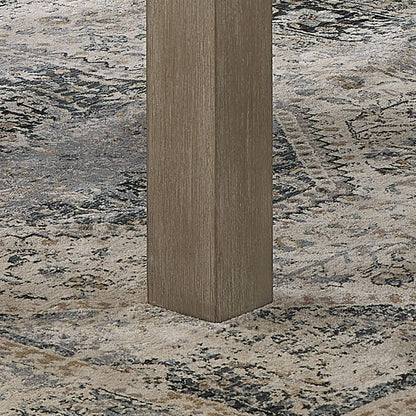 Parson Style Dining Table in Light Oak with White Marble Top