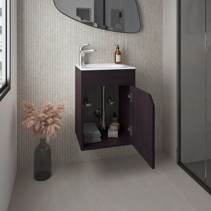 Black Bathroom Vanity with Storage - 40" Wide MDF