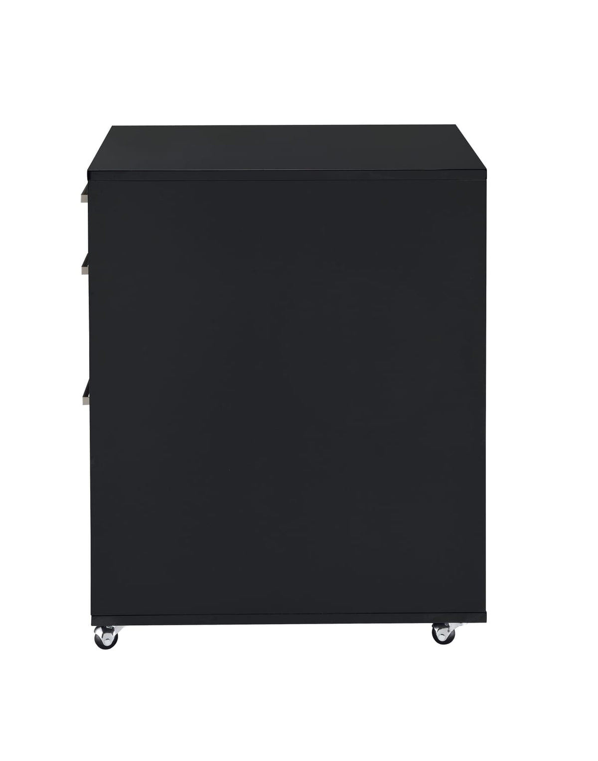 Black Synthetic Wood File Cabinet with 3 Drawers for Home Office