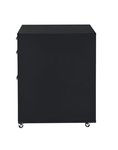 Black Synthetic Wood File Cabinet with 3 Drawers for Home Office