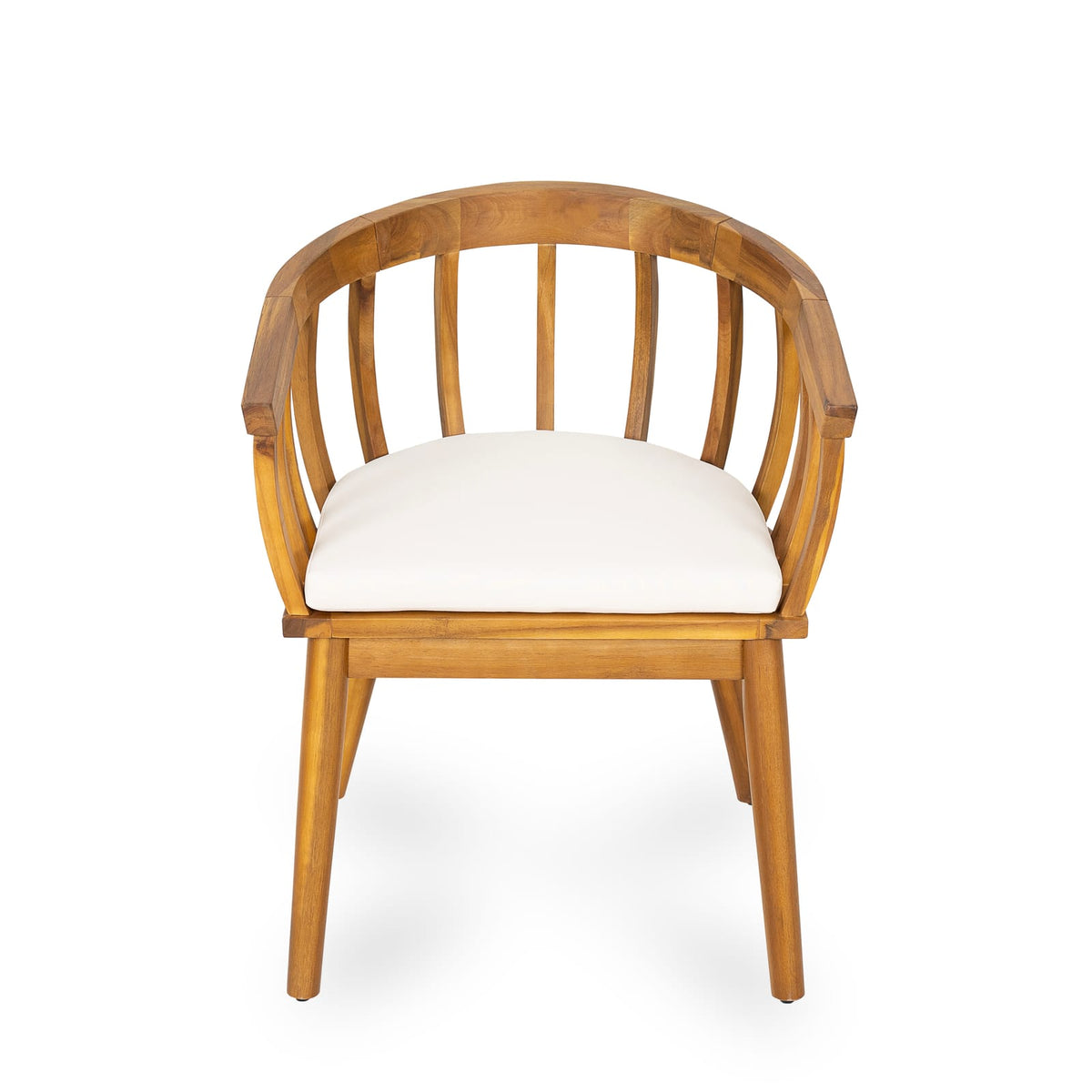 Teak+ Beige Acacia Wood Dining Chairs for Outdoor Patio Seating