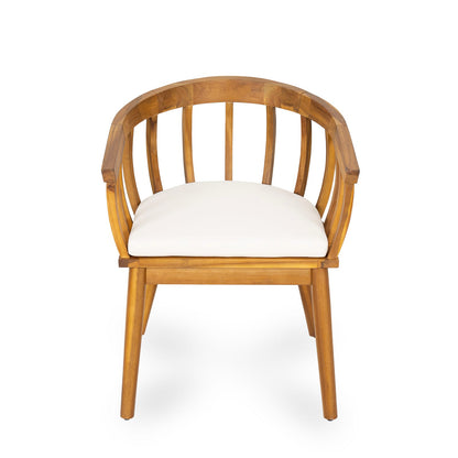 Teak+ Beige Acacia Wood Dining Chairs for Outdoor Patio Seating