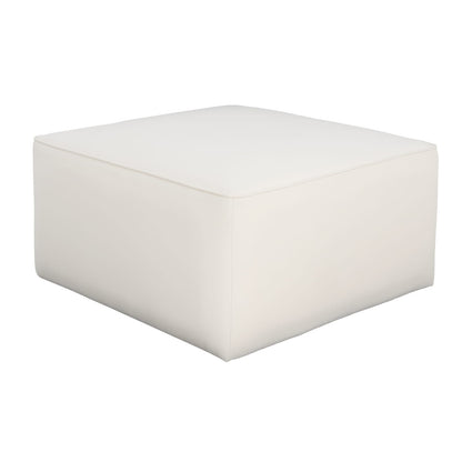 Cream Corduroy Ottoman - Square Storage Footrest