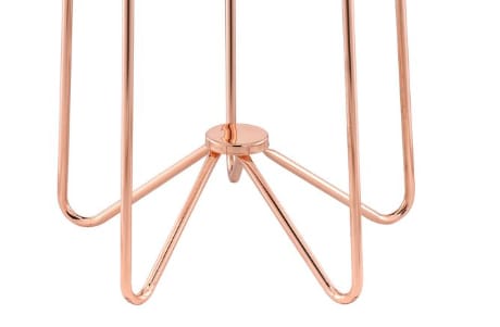 Rose Gold Glass End Table - 22 Inch Round for Living Room