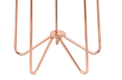 Rose Gold Glass End Table - 22 Inch Round for Living Room