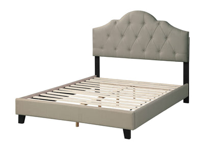 Queen Size Gray Upholstered Arch Bed Frame for Bedroom