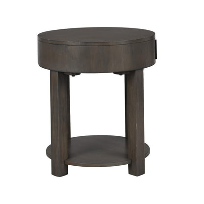 Jonah 20" Light Brown End Table - USB Ports & Storage