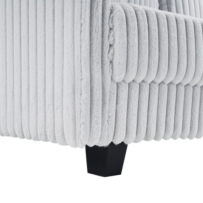 100-Inch Corduroy Sofa - 3 Seat Modular with Charging Ports