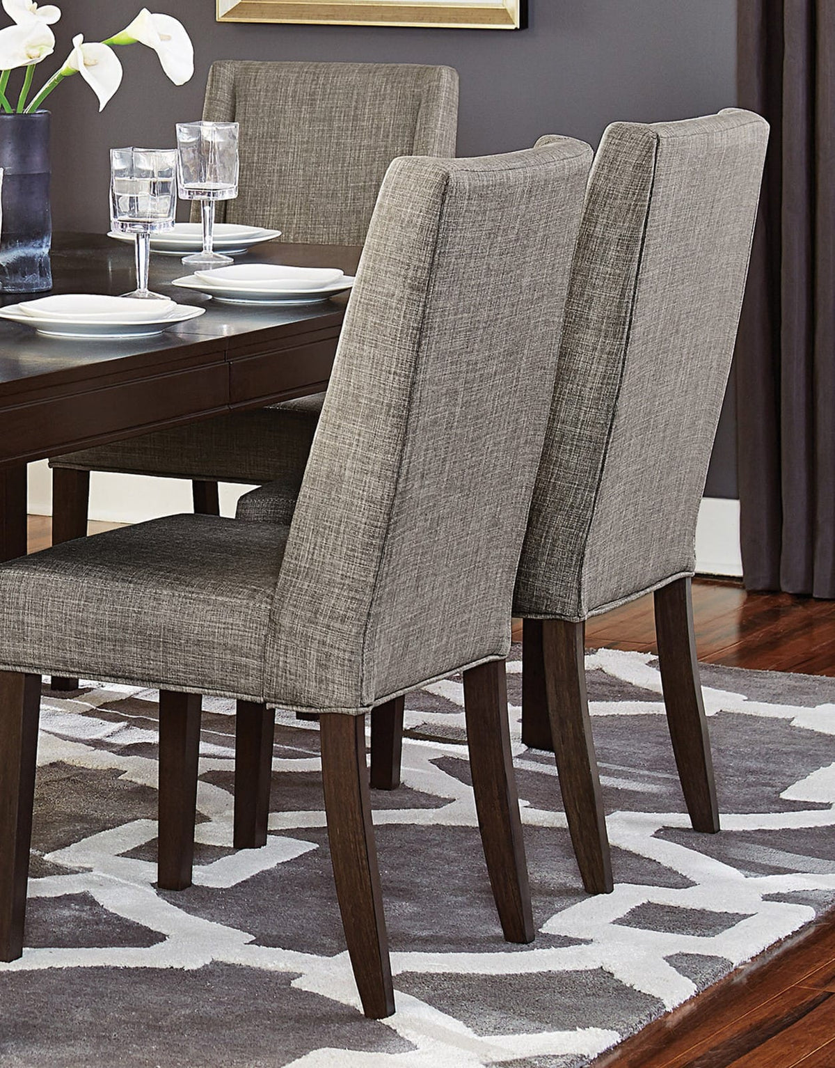 Dark Brown 5 Piece Dining Set with Extension Table
