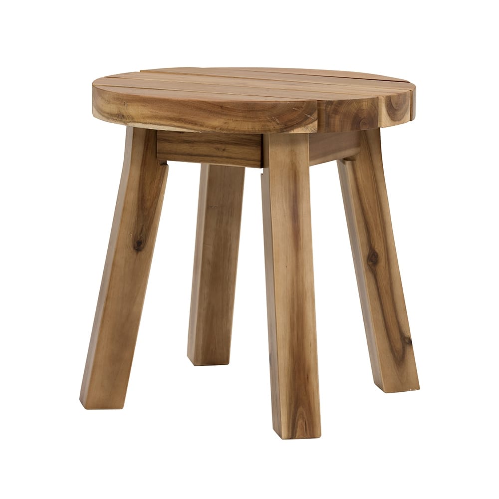 16 Inch Round Acacia Wood Side Table