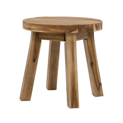 16 Inch Round Acacia Wood Side Table