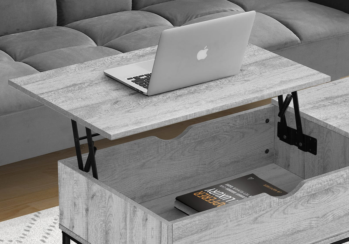 42" Rectangular Coffee Table with Lift-Top & Storage - Grey