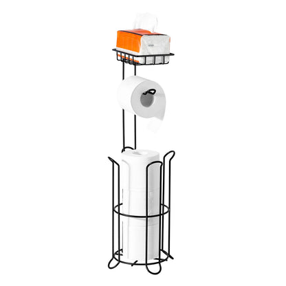 Free Standing Toilet Paper Holder with Shelf - Mega Rolls Storage