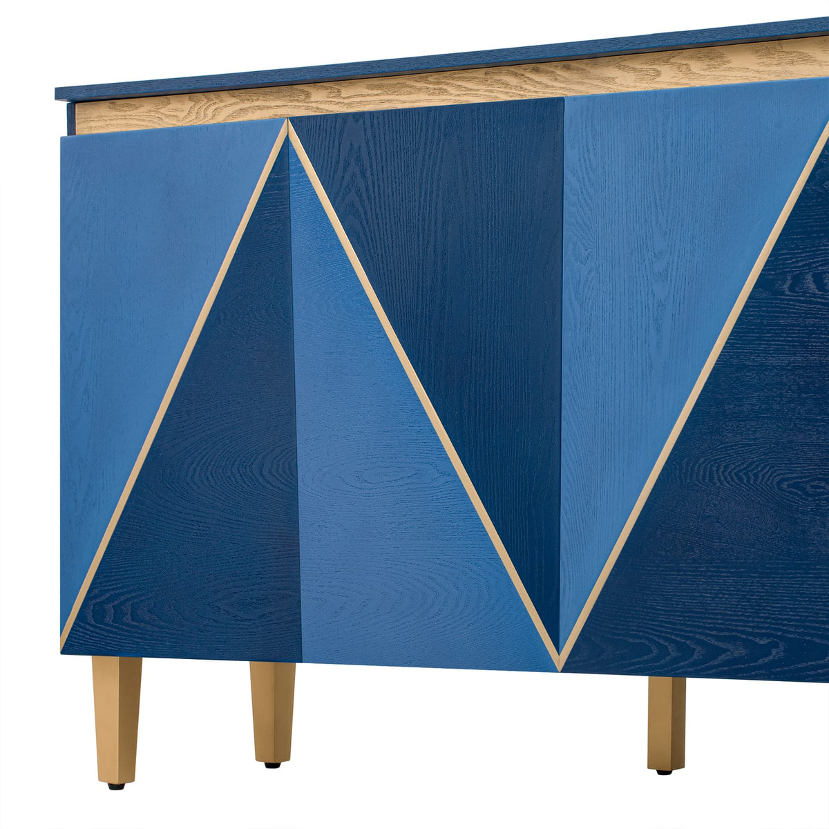 Dark Navy Retro Buffet Cabinet - 60" Storage Sideboard