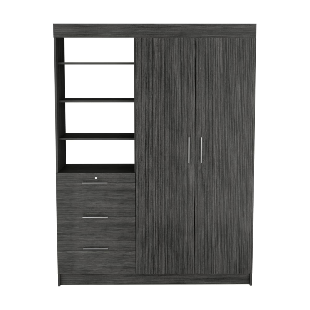 Gray Armoire Rumanu - 2-Door Storage Wardrobe