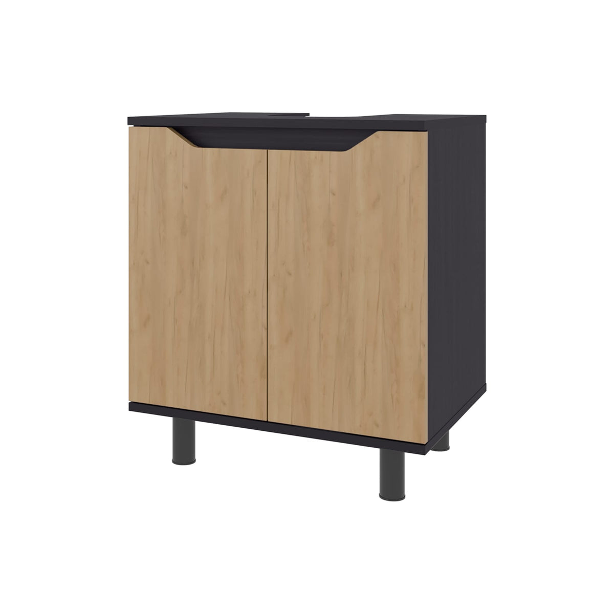 Natural Black Bathroom Vanity with Storage
