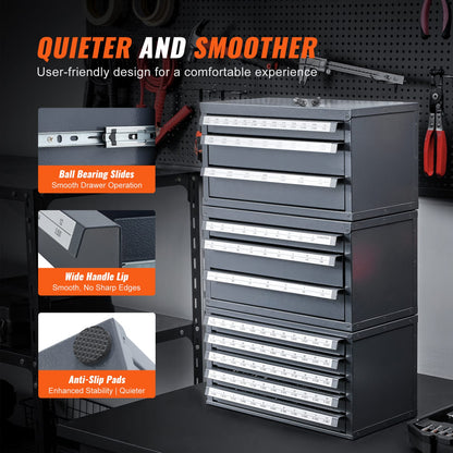 Drill Bit Dispenser Cabinet - 3 Drawers, Steel Organizer for A to Z Drill Bits