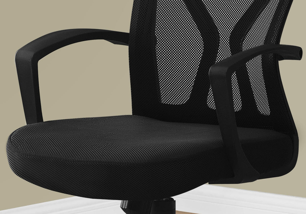 Adjustable Office Chair - Black Mesh, Ergonomic Support