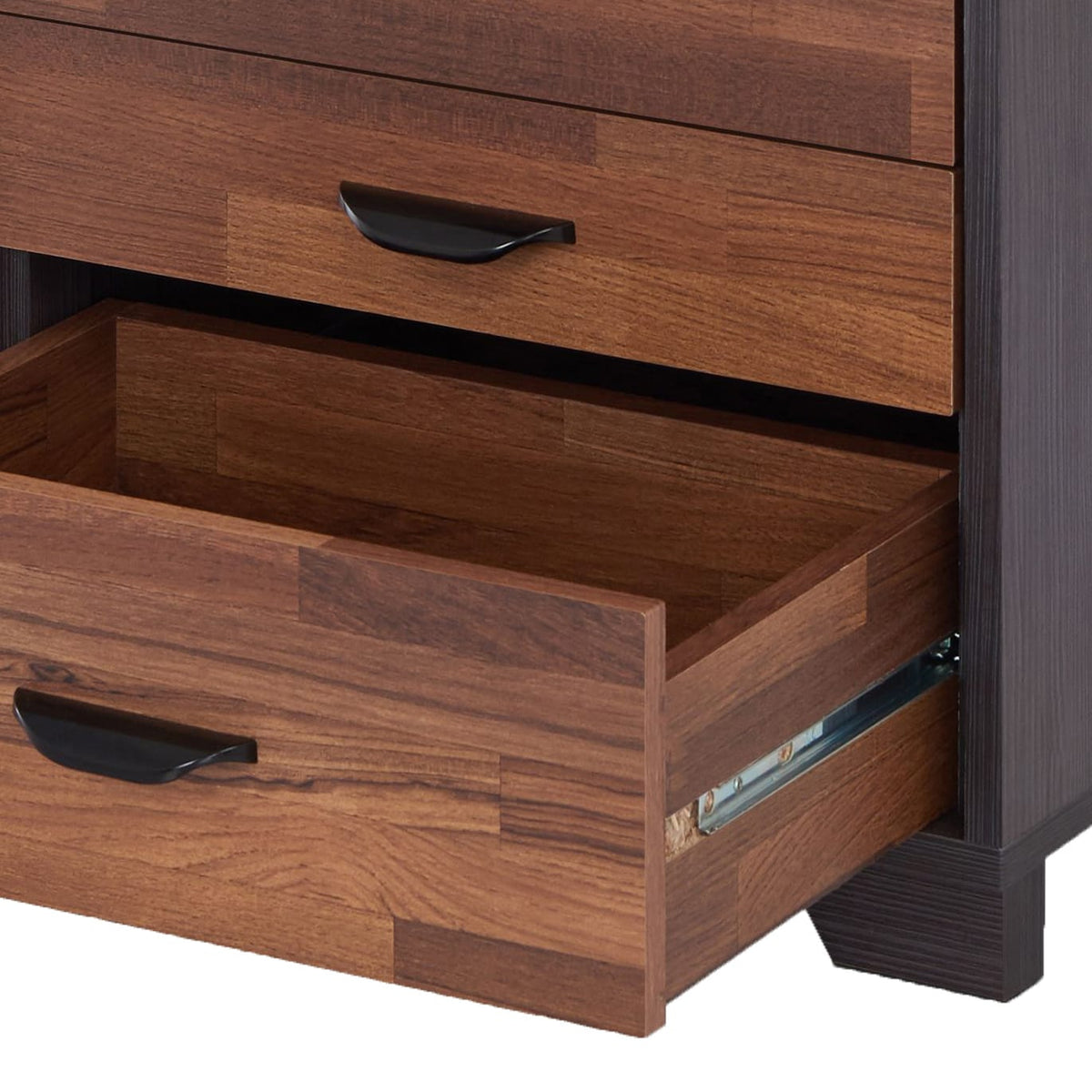 Walnut Accent Table - 3 Drawers, Modern Style