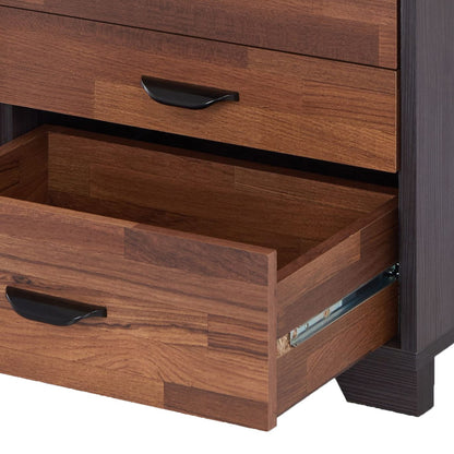 Walnut Accent Table - 3 Drawers, Modern Style
