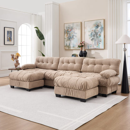 U-Shaped Modular Sectional Sofa - Light Brown Comfort