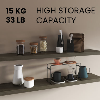 Olive Engineered Wood Shelves - 2 Shelf Display Unit for Living Room