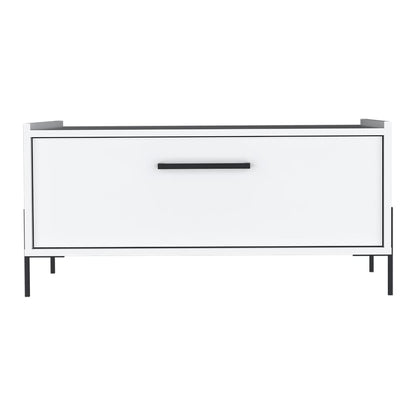 White Engineered Wood Coffee Table with Storage