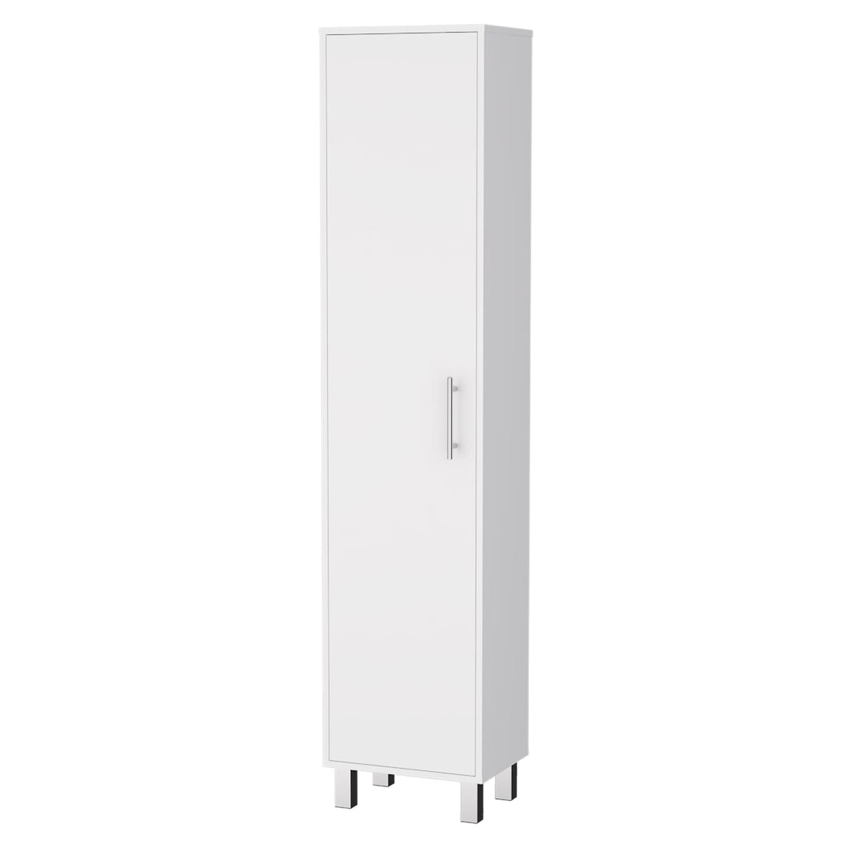 White 5-Shelf Tall Storage Cabinet - Freestanding MDF Cabinet