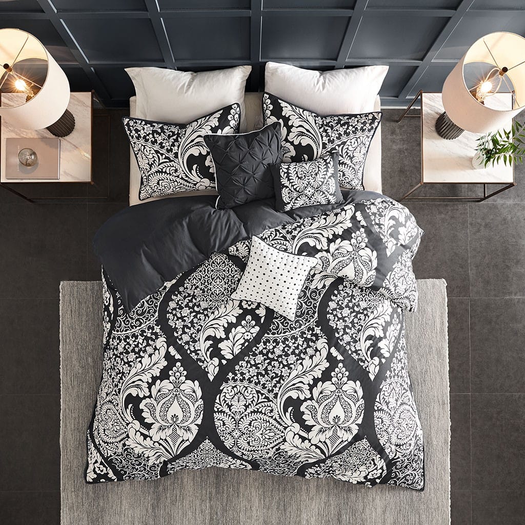 King Size Multicolor Damask Duvet Cover Set - Stylish & Comfortable