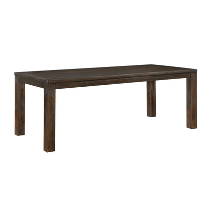 6-Person Dining Table with Upholstered Chairs - Blue Gray, Dark Brown