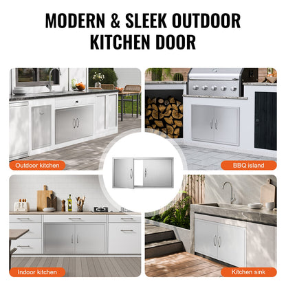 Stainless Steel BBQ Access Door - 42" x 21" Outdoor Kitchen Door