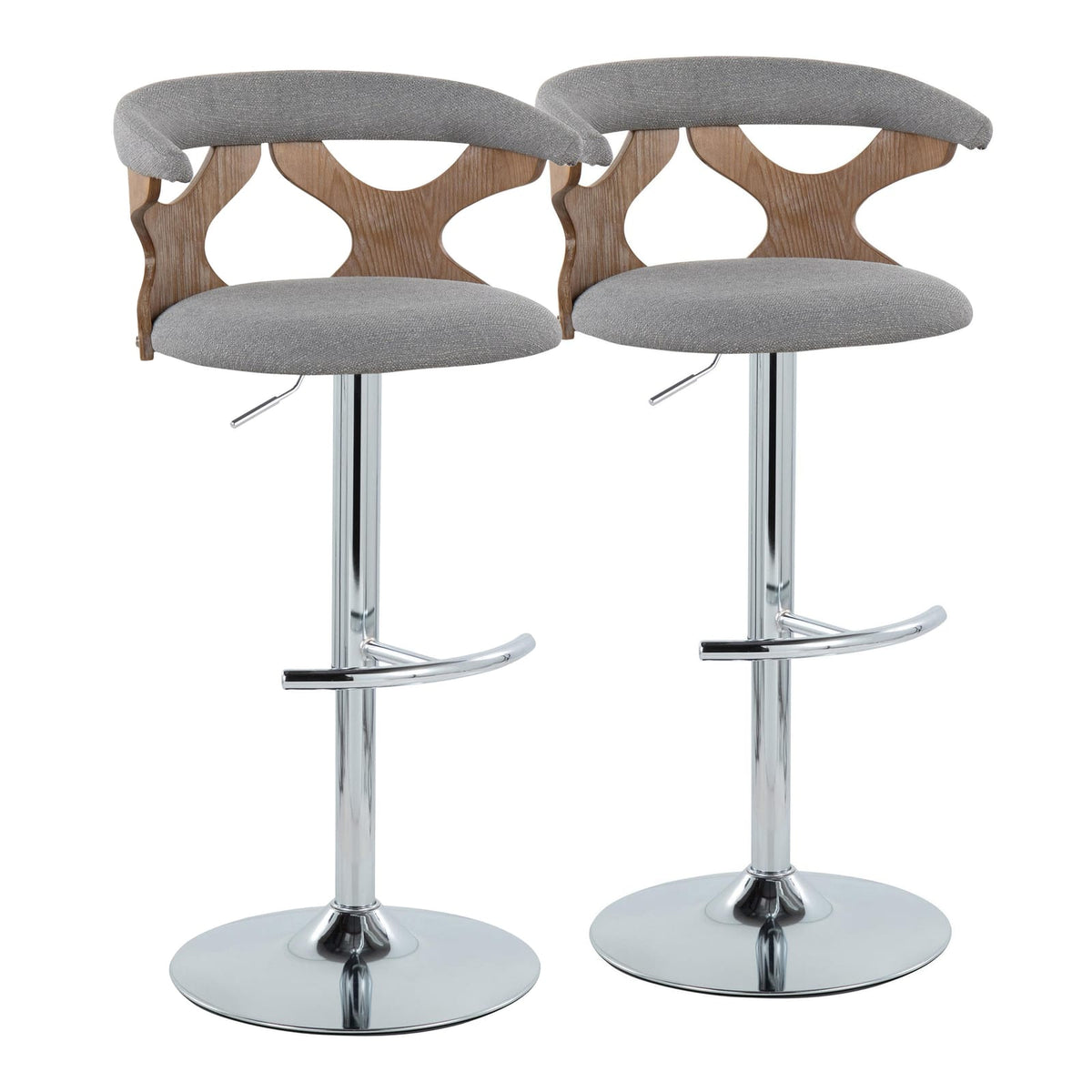 Adjustable Barstool Set of 2 with Swivel Seat for Kitchen Dining Room