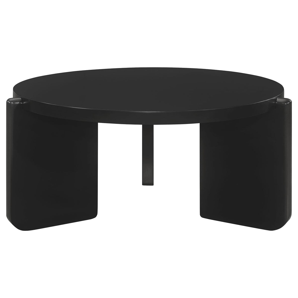 Round Black Coffee Table Set - 39" Diameter for Living Room