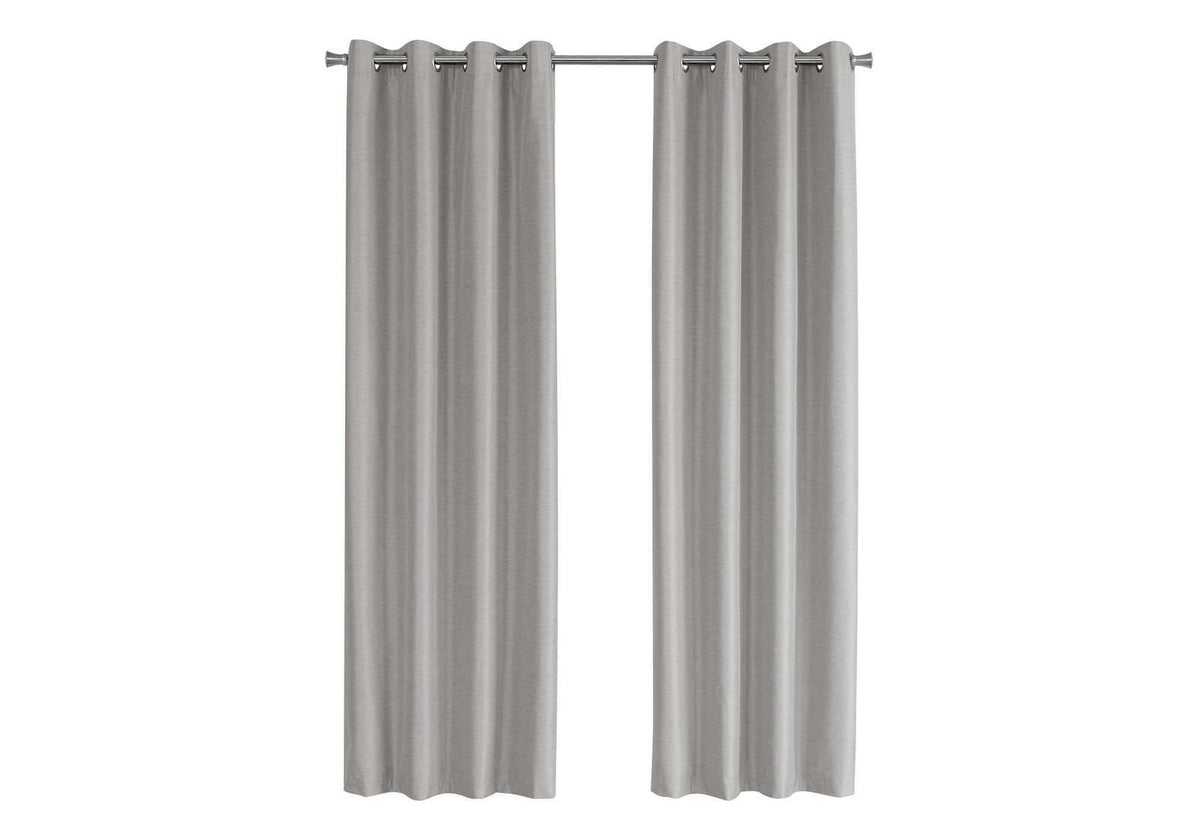 Silver Blackout Thermal Curtains 2 Piece Set for Bedroom