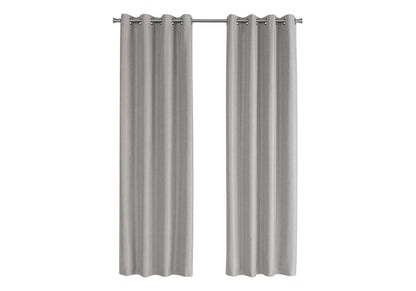 Silver Blackout Thermal Curtains 2 Piece Set for Bedroom