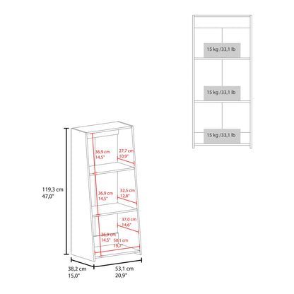 Black Melamine 3-Shelf Bookcase - Modern Storage for Living Room